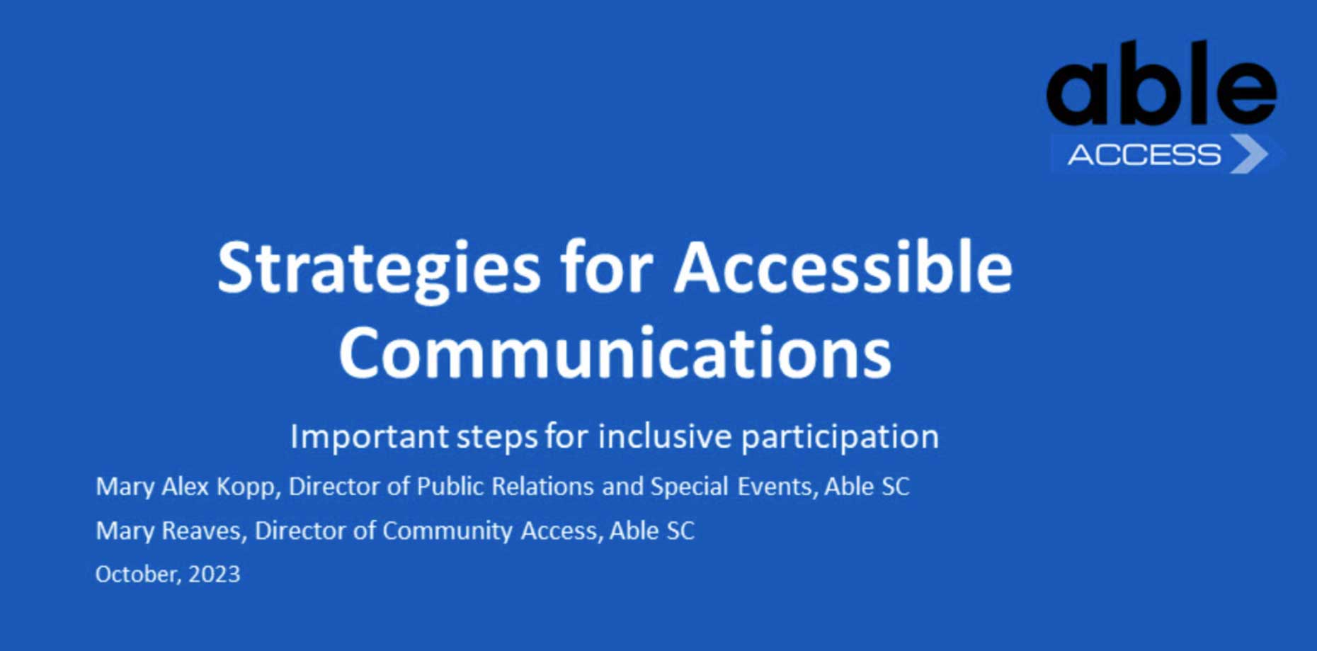 Strategies for Accessible Communications